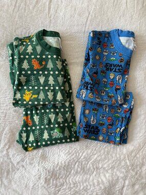 Set of 2 Hanna Andersson Character Long/Short Johns Pajamas PJs Size 10 / 140
